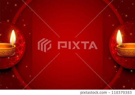 shubh diwali red banner with image or text space 118370383