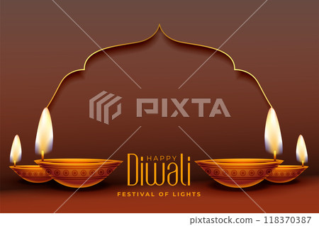 beautiful diwali banner with diya decoration beautiful diwali banner with diya decoration 118370387