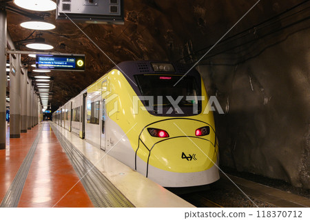 Arlanda Express, a train that connects Stockholm and Arlanda International Airport, Sweden Arlanda Express, a train that connects Stockholm and Arlanda International Airport, Sweden 118370712