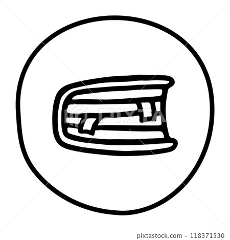 Doodle book icon with bookmarks handdrawn with pen 118371530