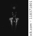 Dark horror character, heart and brain, scary character, Man split into two parts, heart and brain, dark fantasy illustration, creepy collection	 118371801
