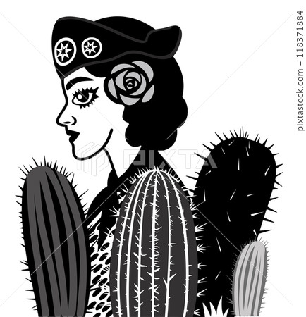 Maria Bonita. Folk heroine of Brazil. Brazilian cordel style. Northeast woodcut style Maria Bonita. Folk heroine of Brazil. Brazilian cordel style. Northeast woodcut style 118371884