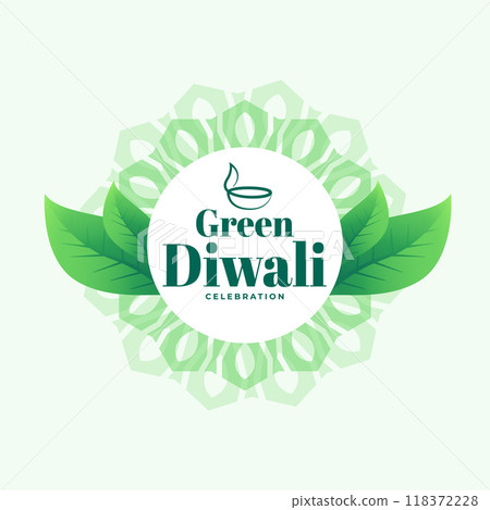 nice eco friendly green diwali background with leaves 118372228