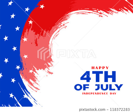 happy 4th of july united states flag independence day design in brush stroke style 118372283