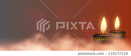 happy diwali banner with copy space and smoke effect design happy diwali banner with copy space and smoke effect design 118372529