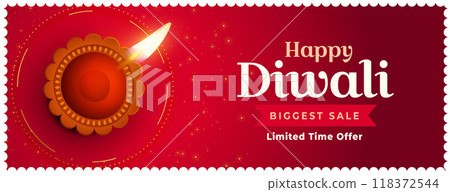 happy diwali fstival biggest sale banner with realistic oil lamp happy diwali fstival biggest sale banner with realistic oil lamp 118372544