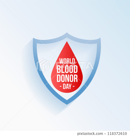 world blood donor day concept banner with secure shield world blood donor day concept banner with secure shield 118372610