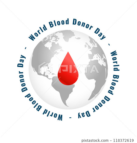 world blood donor day concept with earth and blood drop 118372619
