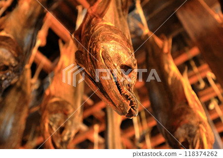 Dried salmon face from Murakami City 118374262