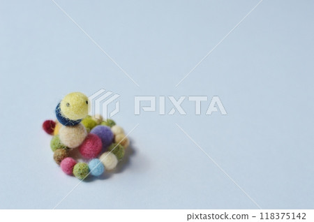 New Year's material: snake made from wool felt ball New Year's material: snake made from wool felt ball 118375142