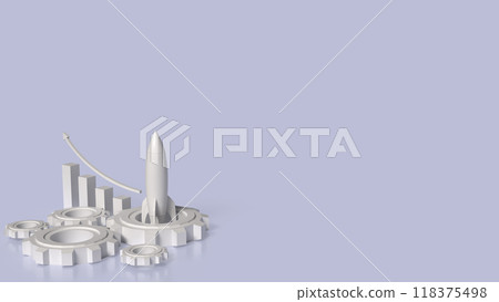 The Rocket chart and gear for Business concept 3d rendering. 118375498