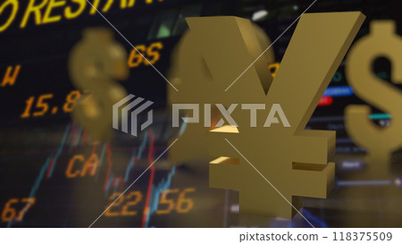 The Chinese yuan symbol for Business concept 3d rendering. 118375509