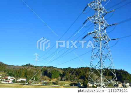 View from the train window on the JR East Suigun Line from Hitachi-Daigo Station to Iwaki-Ishii Station (December 2022) 118375631