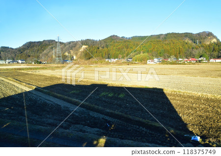 View from the train window on the JR East Suigun Line from Iwaki-Ishii Station to Iwaki-Asakawa Station (December 2022) View from the train window on the JR East Suigun Line from Iwaki-Ishii Station to Iwaki-Asakawa Station (December 2022) 118375749