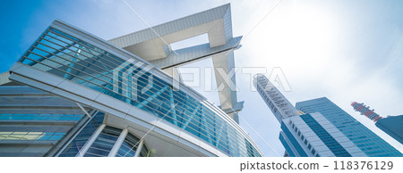 「埼玉縣」藍天與埼玉超級競技場風景 118376129