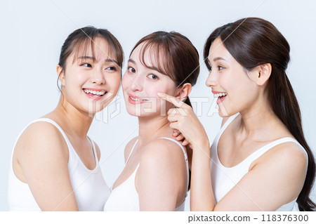 年輕女性的皮膚護理 118376300