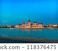 Hungarian Parliament building seen from the river Hungarian Parliament building seen from the river 118376475
