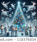 snowy christmas tree 118376834