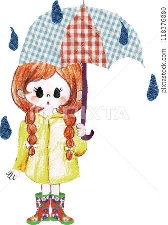 在一個雨天打著傘的女孩 在一個雨天打著傘的女孩 118376880