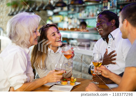View on the happy diverse group laugh View on the happy diverse group laugh 118377298