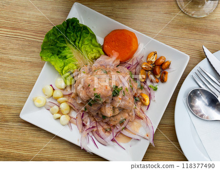 Typical Peruvian seviche Typical Peruvian seviche 118377490