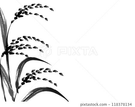 稻穗書法框架_向量插圖 稻穗書法框架_向量插圖 118378134