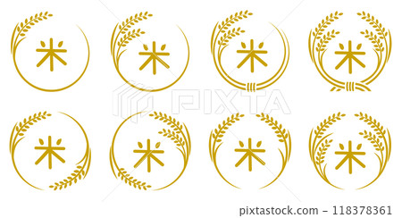 帶有 text_vector 插圖的稻穗框架 118378361