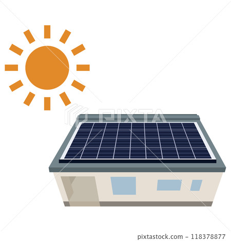 使用太陽能板的太陽能發電系統圖示 118378877
