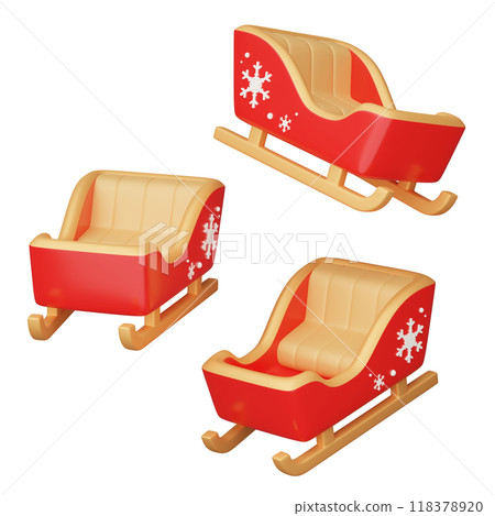 Christmas santa sleigh 3D graphic Christmas santa sleigh 3D graphic 118378920
