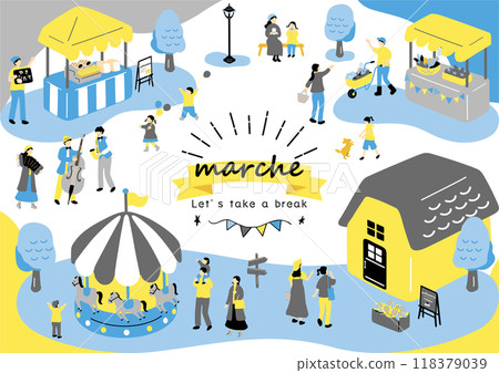 Marche People enjoying at the holiday market 118379039