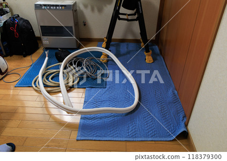 Air conditioner installation work, construction, air conditioning, electricity, wiring image 118379300