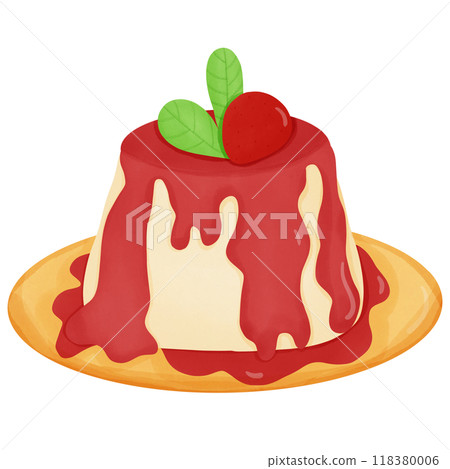 Panna cotta, hand drawn, transparency illustration. Panna cotta, hand drawn, transparency illustration. 118380006