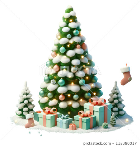 Christmas tree with gift boxes 118380017