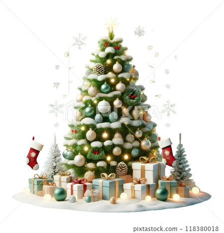 Christmas tree with gift boxes 118380018