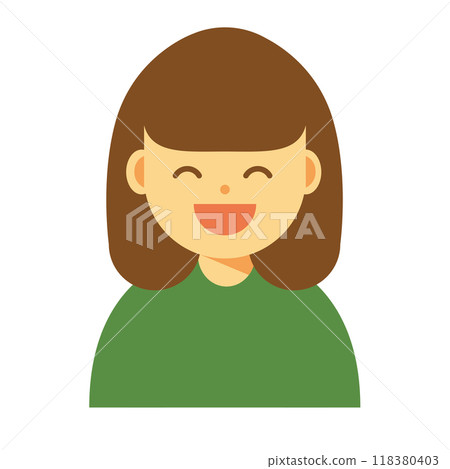 Smile woman icon Smile woman icon 118380403