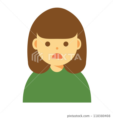 Illustration of a woman with a troubled face Illustration of a woman with a troubled face 118380408