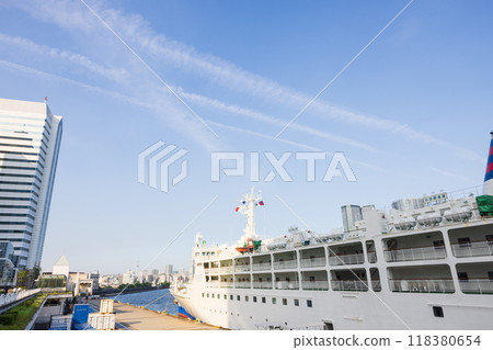 A view of the Ogasawara Maru moored at Takeshiba Pier 118380654