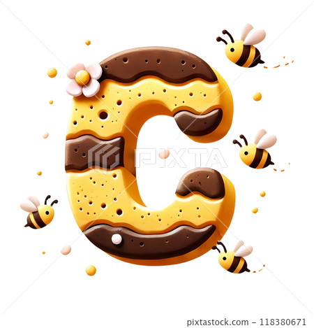 3D letter C 3D letter C 118380671
