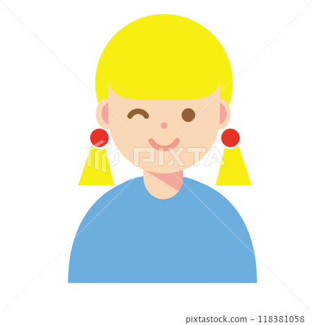 Illustration of a woman winking 118381058