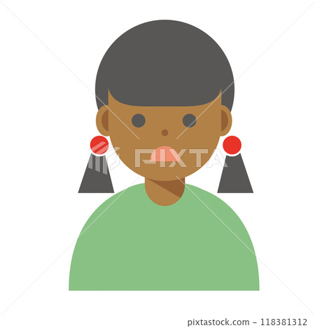 Illustration of a woman with a troubled face Illustration of a woman with a troubled face 118381312