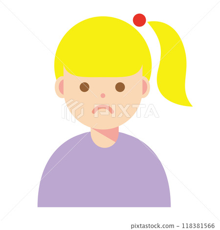 Illustration of a woman with a troubled face 118381566