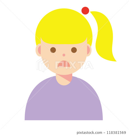Illustration of a woman with a troubled face 118381569
