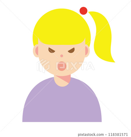 Illustration of a woman with an angry face 118381571
