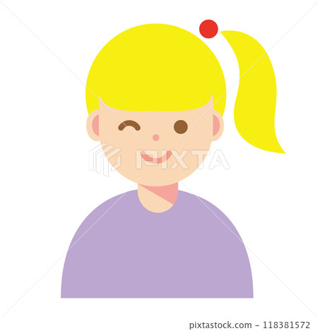Illustration of a woman winking 118381572