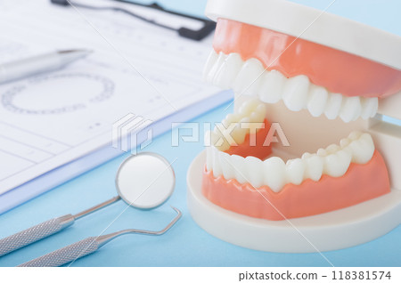 牙齒模型和牙科治療的圖像 118381574