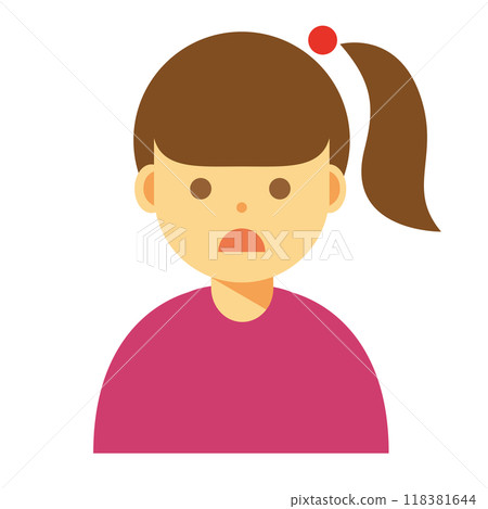 Illustration of a woman with a troubled face 118381644
