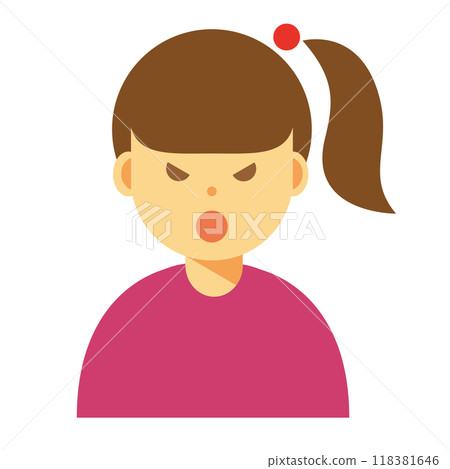 Illustration of a woman with an angry face Illustration of a woman with an angry face 118381646