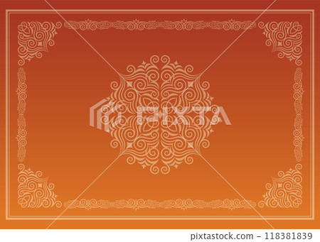 Classic, elegant and gorgeous decorative frame, gradient orange Classic, elegant and gorgeous decorative frame, gradient orange 118381839