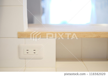 Power outlet installed in the kitchen 118382020