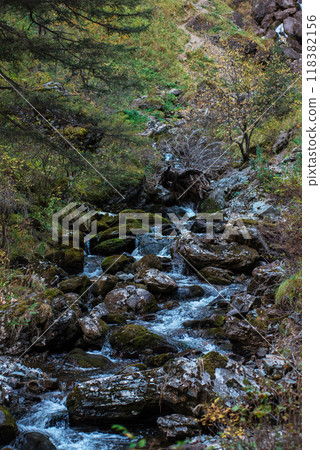 Waterfall on river Shinok Waterfall on river Shinok 118382156